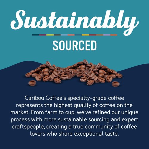 Caribou Coffee, Dark Roast Ground Coffee, 100% Arabica Coffee - Mahogany Blend 72 Ounces (6 Bags of 12 Ounces)