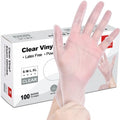 SCHNEIDER Clear Vinyl Exam Gloves, 4-mil, Medium 100-ct Box, Latex-Free, Disposable Gloves, Medical Gloves, Cleaning Gloves, Food Prep Gloves, Food Safe Rubber Gloves, Powder-Free, Non-Sterile