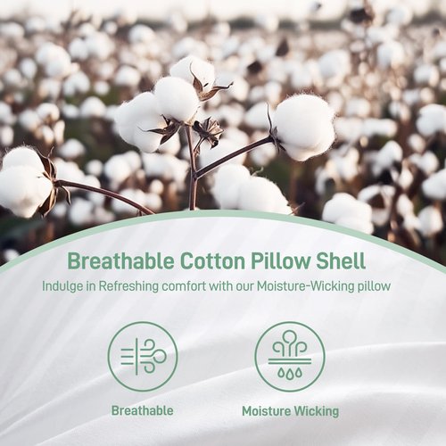 Cotelovo Hypoallergenic Soft Down Alternative Filling with Cotton Shell Hotel Quality Pillow, Breathable, Ideal for Side, Back and Stomach Sleeper, Oeko-TEX Certified King Size Set of 1