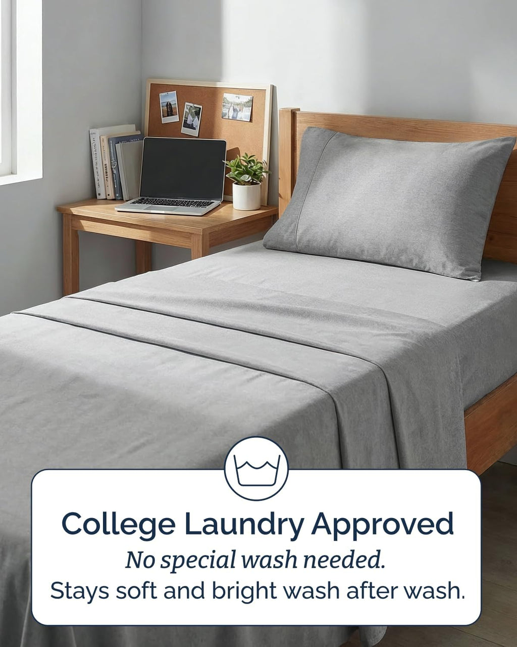 Skiennix Twin XL Sheet Set - Comfy Cooling Bed Sheets with Deep Pockets - Luxury Grey 3-Piece Bedding