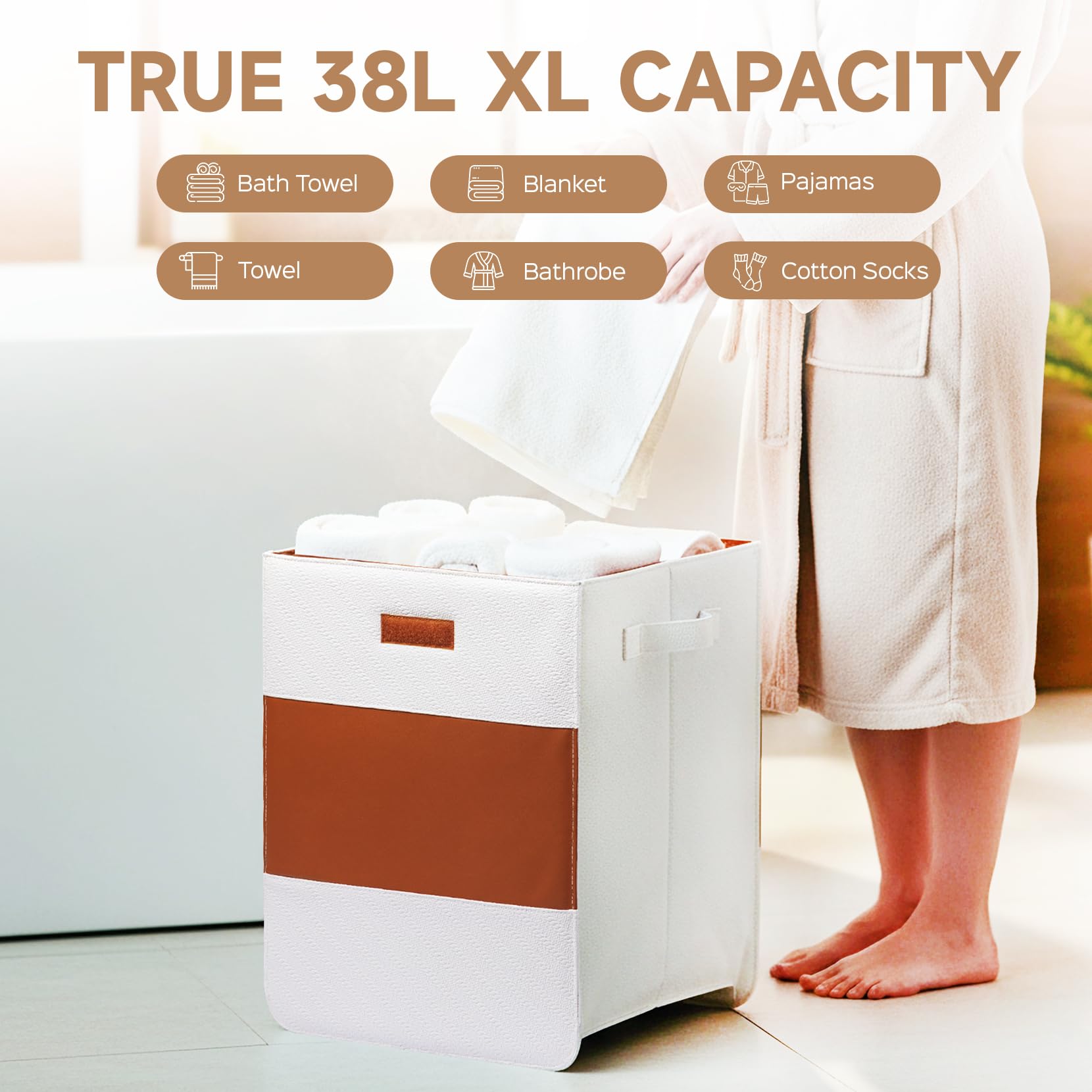 Parquix 38L Foldable Towel Warmer for Bathroom, Home & Spa, Large Capacity for Oversized Towels, Blankets & Robes, 4 Temp Modes, Auto Shut-Off Timer, Perfect Spa Gift for Loved Ones