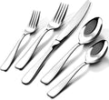 Regine Switzerland 40-Piece Silverware Set for 8 - Mirror Polished Stainless Steel Utensils | Dishwasher Safe & Rust Proof