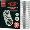 168Pcs Regular Mouth Mason Jar Canning Rings, Replacement Rings or Tops Durable & Rustproof Tinplate Metal Bands/Rings for Mason Jar (Silver/70 MM)
