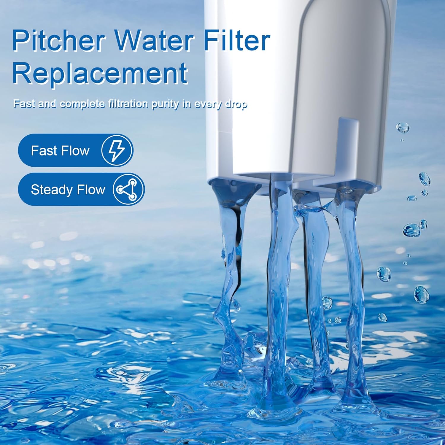 Brita Water Filter Replacement - Reduces Chlorine & Bad Taste | Lasts 2 Months | 3 Filters Included