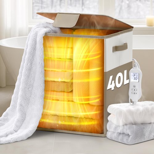 UKMOT Towel Warmer, 40L Large Towel Warmer for Bathroom, Portable Towel Heater Bucket with Auto Shut Off, Electric Hot Towel for Spa,Blanket,Baby,Bathrobe,Oversized Towels