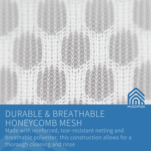 Muchfun Bra Wash Bags - 3Pcs Honeycomb Mesh Laundry Bags for Delicates | 8 x 8 x 8 Inches