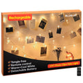 17FT 100LEDs Rechargeable Photo Clips String Light,Remote Control,3 Off Timer,Tangle-Free,Detachable Battery Operated Fairy Lights,Dorm Room Essential for Girl,Christmas(Cool+Warm White,1Pack)