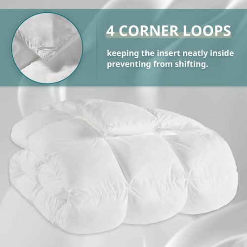 Madison Park Queen Comforter, Overfilled High Desity Down Alternative Fill Winter, 3D Puff Jump Tack Quilted Microfiber Fluffy Comforter, Corner Loops, Stay Puffed, Full/Queen, White