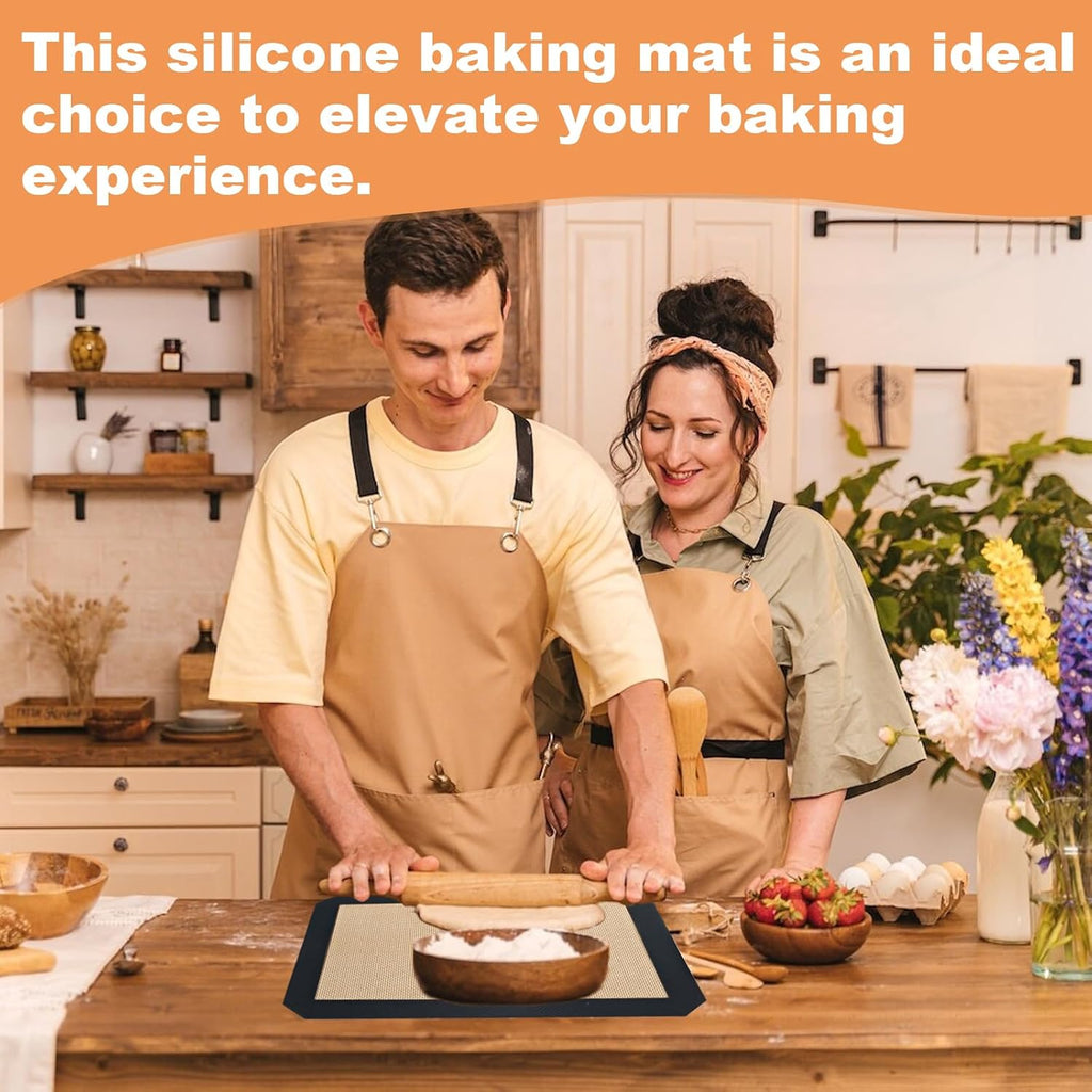 Silicone Baking Mat by [Brand Name] - 2 Pack Non-Stick, Food Safe Mats for Cookies & Bread | 11.8"L x 8.3"W
