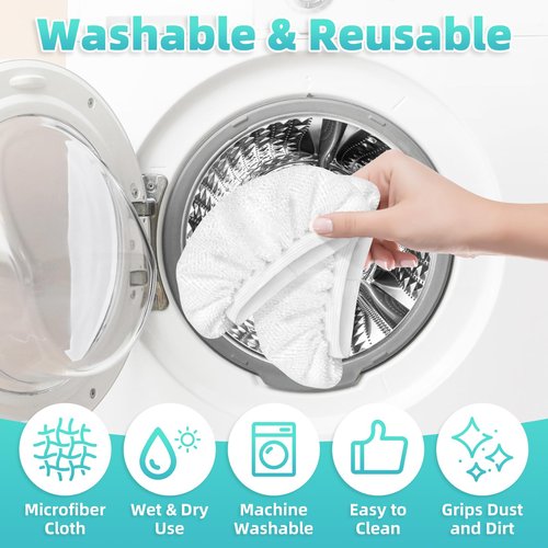 Nicemiya 10 Pack Microfiber Cloth for Handheld Steam Shot, Steam Cleaner Accessories, Reusable Washable Steam Mop Pads Compatible with Bissell Steam Shot, Wagner, McCulloch