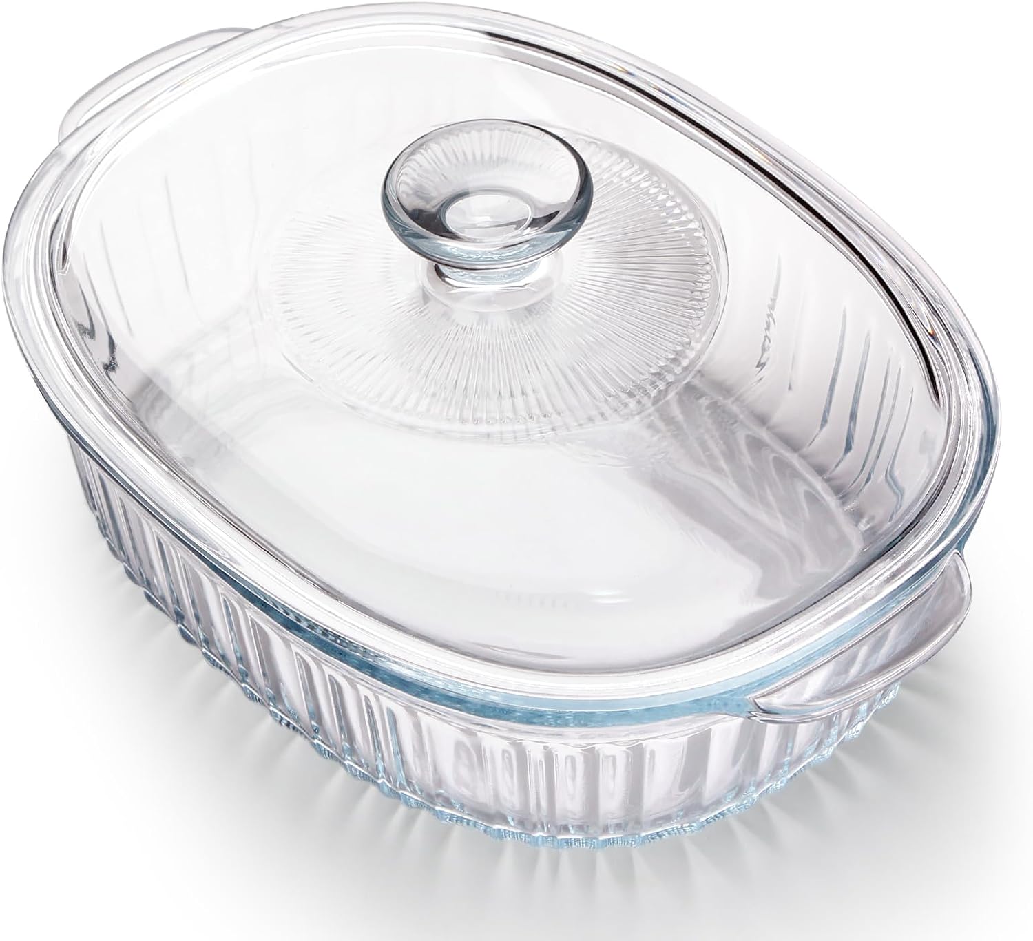 NUTRIUPS Glass Casserole Dish - Borosilicate Glass Baking Dish with Lid | 3QT Oven Safe
