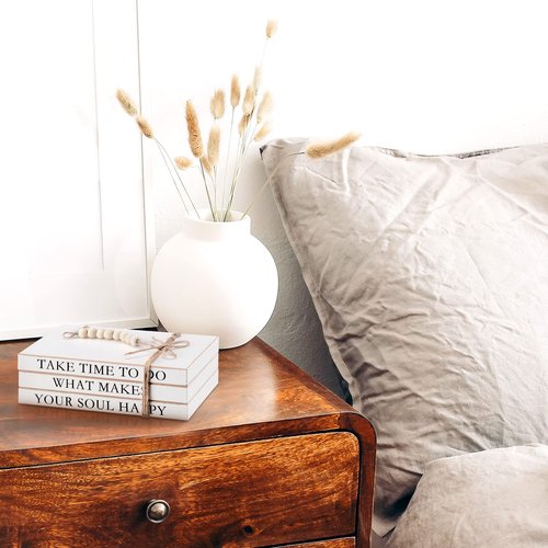 3 Piece Decorative Books Set White Home Decor Coffee Table Decor Rustic Stacked Decorative Books Stacked for Home Coffee Tables Shelves Stack Farmhouse(Retro Style)