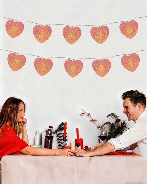 Valentines Day Decor Lights 6.9FT 10 LED Pink Heart String Light Battery Operated, 8 Modes Romantic Heart Twinkle Fairy Lights with Timer, Valentines Decorations Light for Home Party Bedroom Wedding