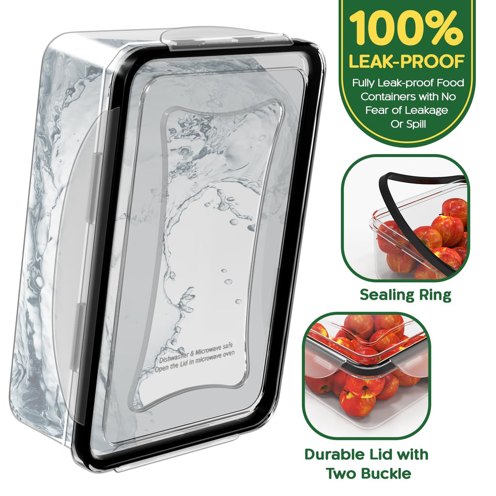RockBerry 56 PCS Food Storage Containers with Lids Airtight- Plastic Container for Pantry Kitchen Organization-Microwave Dishwasher,Freezer Safe 100% Leak Proof (28 Stackable Boxes-28 Lids)