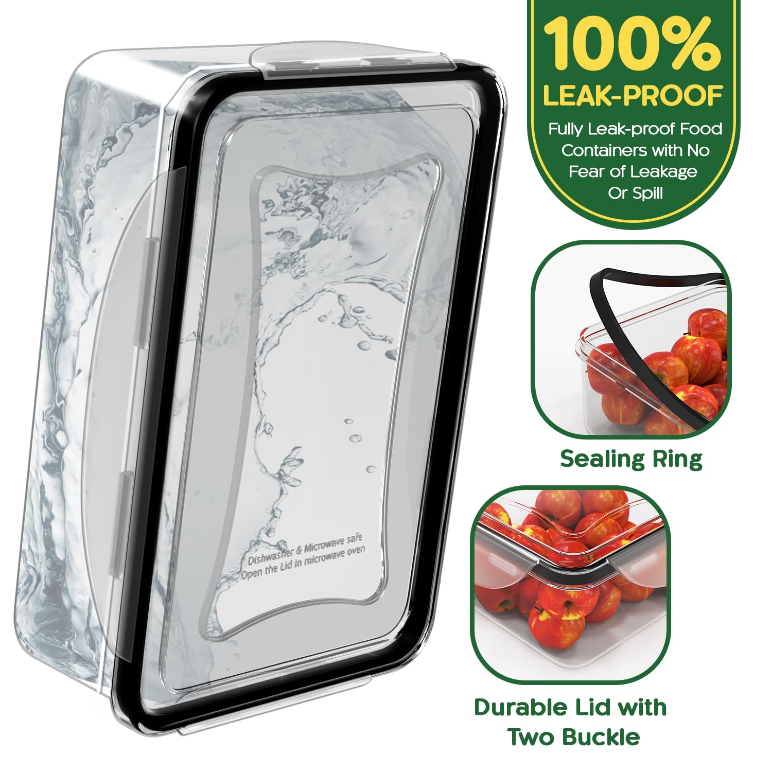 RockBerry 56 PCS Food Storage Containers with Lids Airtight- Plastic Container for Pantry Kitchen Organization-Microwave Dishwasher,Freezer Safe 100% Leak Proof (28 Stackable Boxes-28 Lids)