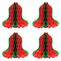 12-Inch Red and Green Tissue Bell Pack of 4