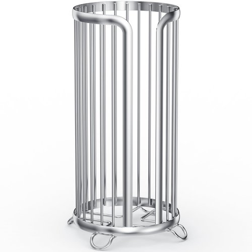 Bunoxea Toilet Paper Holder Stand, Freestanding Toilet Tissue Organizer, Minimalistic Storage Solution, Reserve Mega Rolls,Modern -2PACK Silver