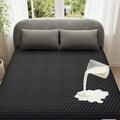 OhGeni 100% Waterproof Mattress Protector, Queen-Black Size Mattress Pad, Fits 6"-20" Mattresses with Deep Pocket, Cooling, Breathable Fitted Sheets, Soft Bed Cover, Noiseless, Machine Washable