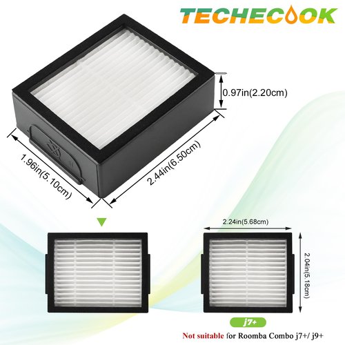 12Pack Filters Replacement for iRobot Roomba E I & J Series Combo E5 E6 E7 i3 i3+ i4 i4+ i5 i5+ i6 i6+ i7 i7+ i8 i8+ J5 J6 J8 Vacuum Cleaner-12 x High Efficiency Filters 4639161,1 x Brush by Techecook