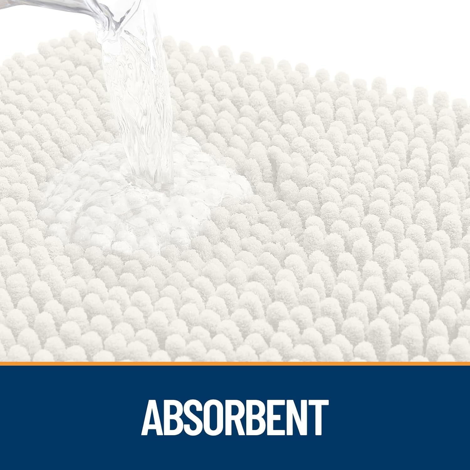 OLANLY Dog Door Mat - Absorbent Non-Slip Mud Mat for Dogs | Quick Dry Chenille, 47x20, Ivory