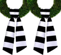 Regine Switzerland Christmas Wreath Sash - 2-Piece Black & White Striped Burlap for Home Decor