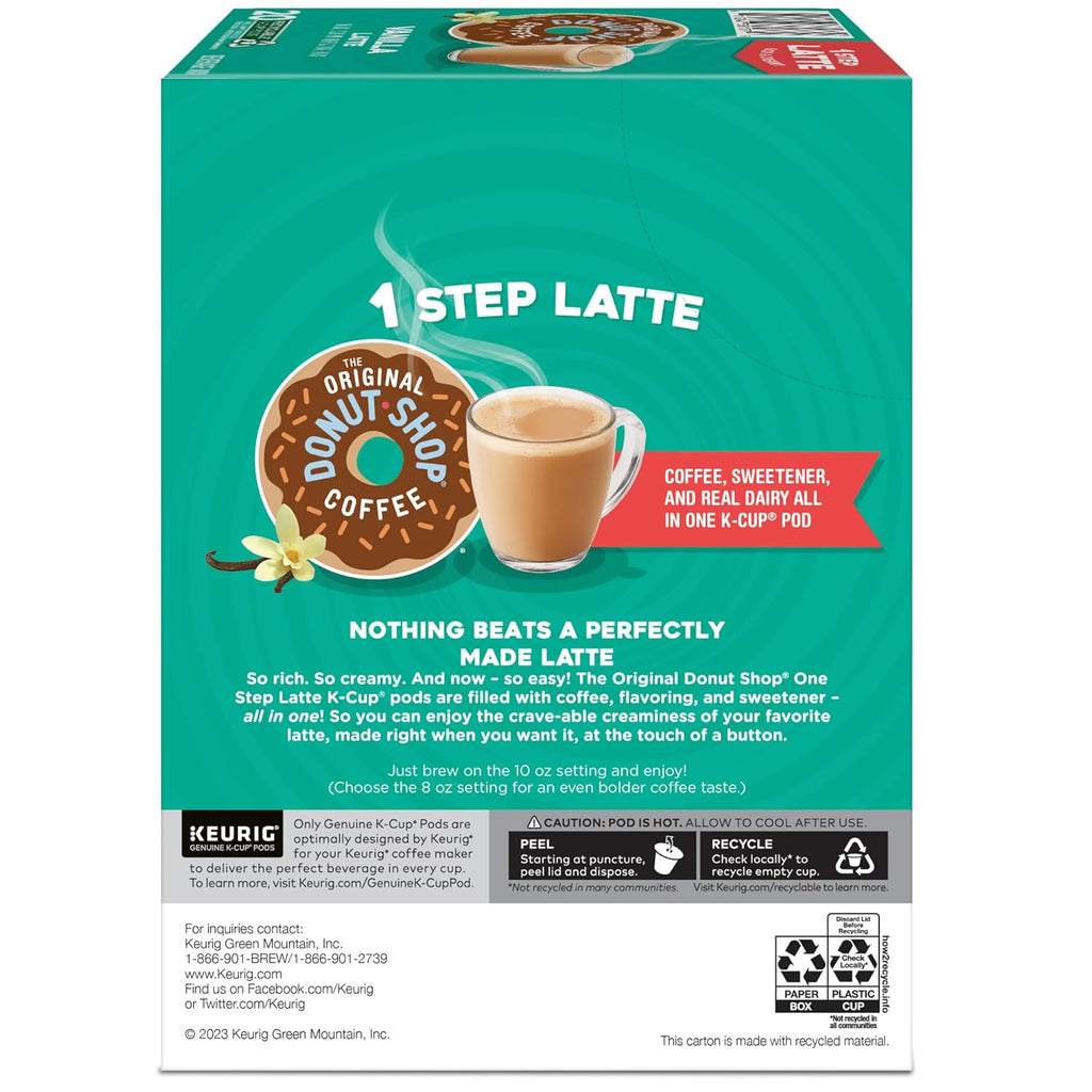 Original Donut Shop Vanilla Latte K-Cup Pods - Flavored Coffee, 20 Count | Single-Serve Convenience
