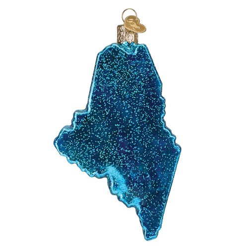 Old World Christmas State of Maine Glass Blown Ornament for Christmas Tree, Handcrafted Holiday Decoration, States Collection
