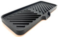 Happitasa Silicone Soap Dish Tray and Sponge Holder with Drain Chute and Feet | 3-Way Sloped Design | Bathroom and Kitchen Sink Organizer Caddy (Black, 10"x4")