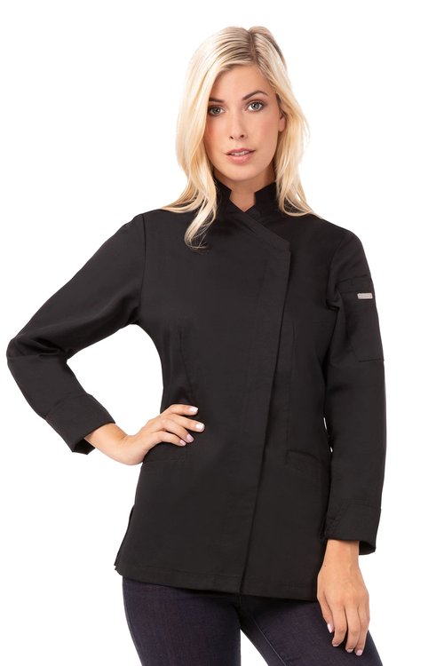 Chef Works Marrakesh V-Series Womens Chef Coat, Black, Large