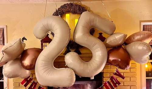 10 Balloons Number - 10th Birthday Decorations for Boys & Girls | 40-Inch Cream Balloons for Celebrations