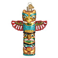 Old World Christmas Totem Pole Ornament, Multi Glass Blown Ornament for Christmas Tree, Handcrafted Holiday Decoration, Native American Collection