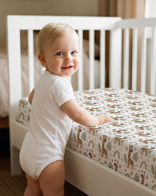 Looxii Baby Crib Sheets for Boys Girls, 3 Pack Fitted Crib Sheet for Standard Crib and Toddler Mattress, Ultra Soft Breathable Microfiber Baby Sheet 52x28x8in