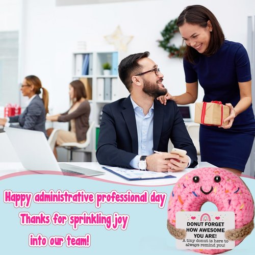 MBL Inspirational College Graduation Gifts - Birthday Grad for College Students Appreciation Administrative Professionals Gifts for Coworker Nurses Week, Cheer Emotional Motivational Crochet Donut