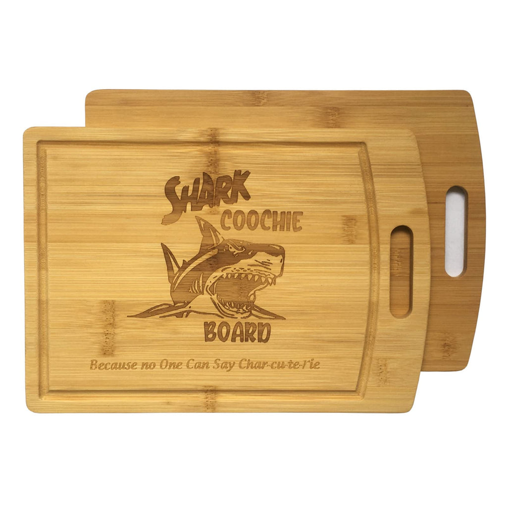 Shark Coochie Charcuterie Boards/Bamboo Cutting Board/With Juice Grooves/Laser Engraved Pattern/Charcuterie Board (13x9 in)