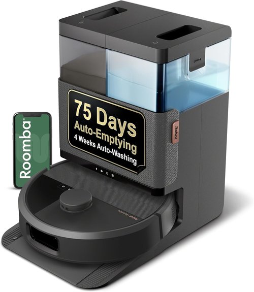 iRobot Roomba Plus 505 Robot Vacuum & Mop - AutoWash Dock, Self-Emptying, LiDAR Navigation, Extending Mop Pads