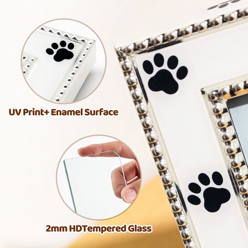MeiJingLif Dog Picture Frame - 5x7 Metal Cute Picture Frames,Pet Memorial Gifts for Dogs Perfect for Home Decor, Office Desk & Gifting to Pet Lovers