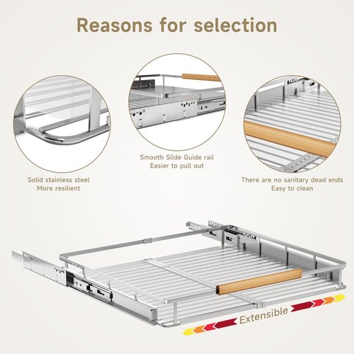 taiheis 2 Pack Expandable Pull Out Cabinet Organizer，Side Mounting 12.3~18.5"x22.5"Cabinet Pull Out Shelves, Expandable Slide Out Spice Rack for Kitchen Bathroom Office
