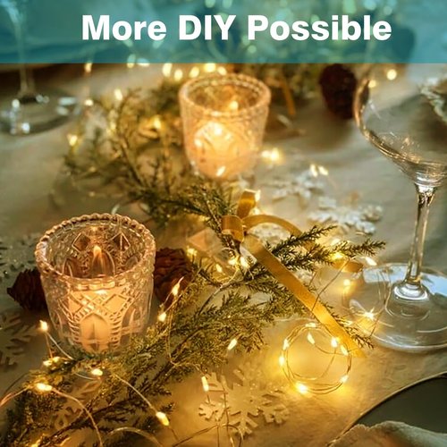 4 Pack Fairy Lights Battery Operated with Remote, Total 480LED 156Ft Battery Powered String Lights with Timer, 8 Modes Waterproof Twinkle Christmas Lights for Bedroom Party Indoor Mason, Warm White
