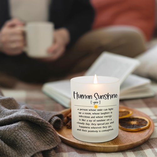 OASSIE Thank You Gifts for Women - Long Lasting Vanilla Lavender Candle 10 oz - Inspirational Appreciation Birthday Gifts for Women Friends Coworkers Boss Teachers Nurses, Retirement Gift for Woman