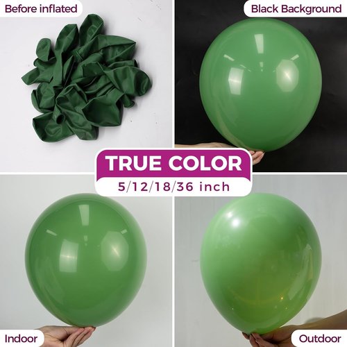 Bezente 18-Inch Sage Green Balloons - 30 Pack Thick Olive Green Latex for Birthday & Bridal Shower Decor