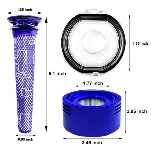 ZPSOX Dust Bin Lid Cover + Filter Replacement Parts Compatible with Dyson V8 V7 Vacuum Cleaner Canister Dirt Cup Lid,Bottom Accessories Part,Dust Collector Bucket Cover/Vacuums Attachment