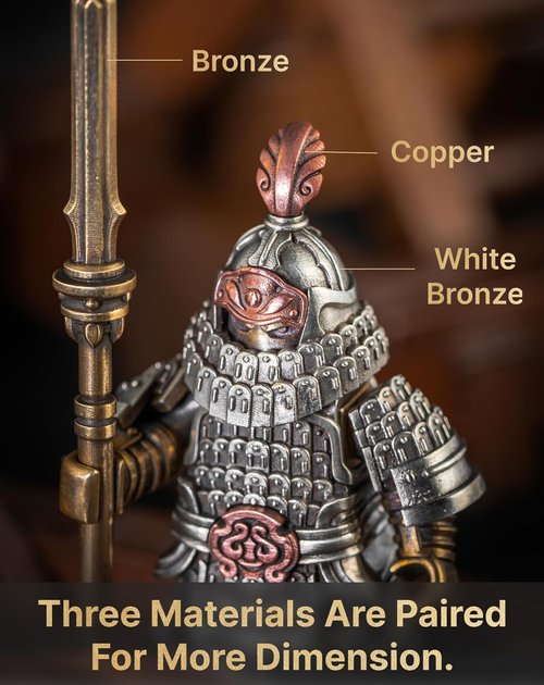 COPPERTIST.WU Jin Iron Soldier Figurine - Unique Home Decor Statue for Living Room & Office