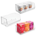 iDesign Stackable Open-Front Storage Bins for Kitchen and Pantry Organization - Set of 3 - Clear