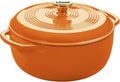 Lodge Essential Enamel Cast Iron Dutch Oven - 6-Quart Apricot - Ideal for Baking, Braising & Slow Cooking
