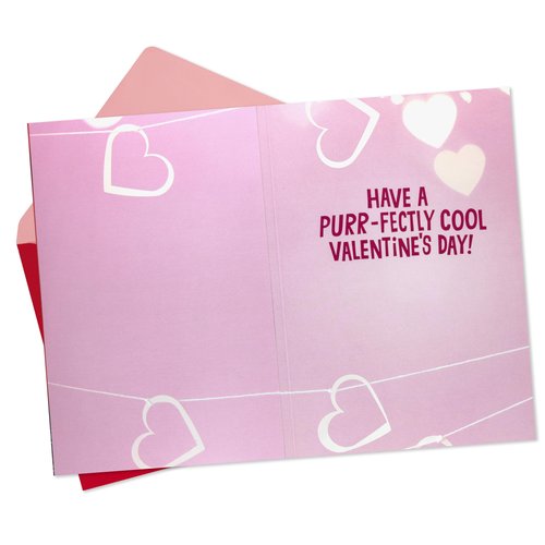 Hallmark Pink Sunglasses Cat Valentine's Day Card with Light and Sound (Luv Mew) for Kids, Teens, Friends