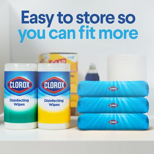 Clorox Disinfecting Wipes - Value Pack of 6 Canisters | Crisp Lemon & Fresh Scent, Easy Pull Design