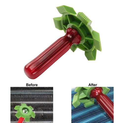 6-Piece Air Conditioner Fin Cleaning Kit HVAC Coil Cleaning Tool Set with Fin Comb Straightener Dual-Sided Microfiber Brushes Deep Cleaning Maintenance for AC Radiator, Vents, Evaporator Coils
