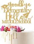 Goodbye Elementary Cake Topper by [Brand Name] - Celebrate 5th Grade Graduation with Gold Glitter Design