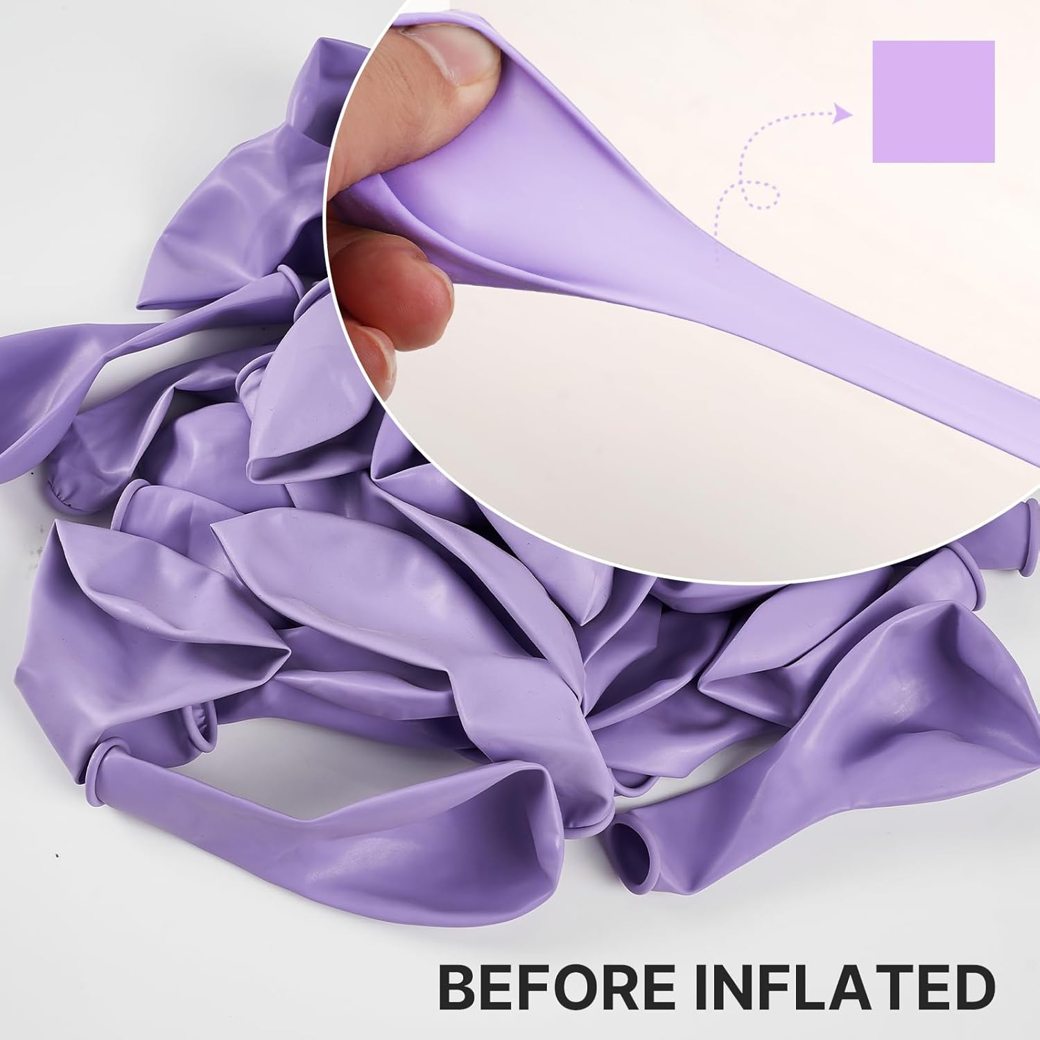PartyWoo Lavender Balloons - 152-Piece Pastel Purple Balloon Arch Kit for Baby Showers & Parties