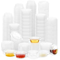 Maxdot 1000 Pack 0.5 oz Containers with Lids Plastic Portion Cups Bulk Mini Disposable Souffle Container Cup Sauce Condiment Leak Proof Shot Lunch Small Portion Box Travel Party Dinner Sauce Salad
